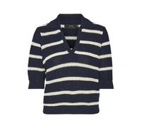 VERO MODA Pull-over 'Amazing' bleu marine / blanc, Taille S