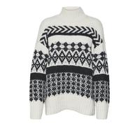 VERO MODA Pull-over 'AMPLE' noir / blanc, Taille L