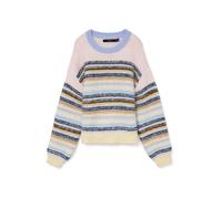 VERO MODA Pull-over 'BONBON' bleu ciel / rose / noir, Taille M