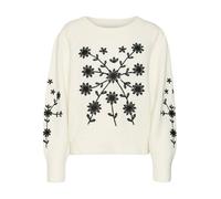 VERO MODA Pull-over 'Gaia' écru / noir, Taille XS