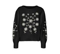 VERO MODA Pull-over 'Gaia' noir / blanc, Taille XS