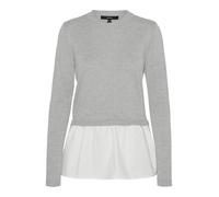VERO MODA Pull-over 'JOSE' gris / blanc, Taille S