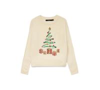 VERO MODA Pull-over sable / vert / rouge, Taille S