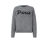 VERO MODA Vmboom Ls Pull à col Rond avec Texte Noos, Mélange de Gris Moyen., S