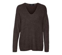VERO MODA Pull-over 'VMCREWLEFILE' marron, Taille S