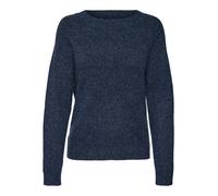 Vero Moda VMDOFFY LS O-Neck Blouse GA Noos 10201022 pour Femme, Navy Blazer/Detail:w. Black Melange, S