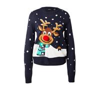 VERO MODA Pull-over 'VMFROSTYDEER' bleu marine / marron / vert / blanc, Taille S