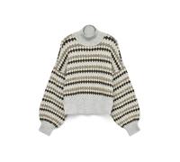 VERO MODA Pull-over 'VMGAIVA' sable / gris clair / noir, Taille XS