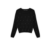 VERO MODA Pull-over 'VMGlory' noir / blanc perle, Taille L