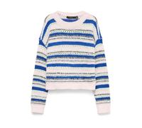 VERO MODA Pull-over 'VMLENORA' bleu roi / rose / noir / blanc, Taille XL