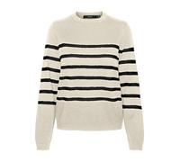 VERO MODA Pull-over 'VMSaba' beige clair / noir, Taille M
