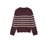 VERO MODA Pull-over 'VMSABA' beige / lie de vin, Taille S