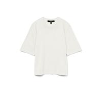 VERO MODA VERO MODA White Half Sleeve Round Neck Knitted Top