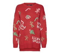 VERO MODA Pull-over 'XMASPARTY ' vert / rouge / blanc, Taille S