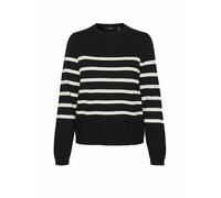 VERO MODA Pull-over 'VMSaba' noir / blanc, Taille S