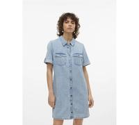 Vero Moda – Robe courte en jean Vmjennie SS Mix Noos Bleu clair L