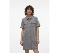 Vero Moda Robe-chemise Jennie gris denim manches courtes Femme S