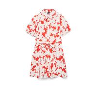 VERO MODA Robe-chemise 'VMDicthe' rouge feu / blanc, Taille 36