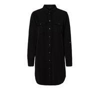 VERO MODA Vmsilla Ls Short Dress Blck Ga Noos, Robe Femme, Noir (Black Black), 40 (Taille fabricant: Medium)