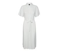 VERO MODA Robe Chemisier midi légère à Manches Courtes pour Femme avec Ceinture et col, modèle VMBUMPY
