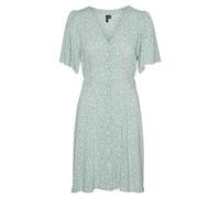 VERO MODA Vmalba SS WVN GA Noos Robe Courte Keid, Vert Limon/OP : ulrikke, M Femme