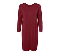 VERO MODA Robe en Tricot féminin Manches 3/4, Bordeaux, S