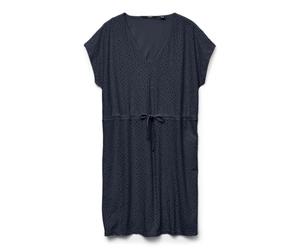 VERO MODA Robe Femme col en V, Manches Courtes et Ceinture à la Taille, Couleurs:Bleu-Marine, Taille:L