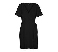 VERO MODA VMMYMILO SS Wide Wrap Knee Dress WVN GA Robe, Noir, S Femme