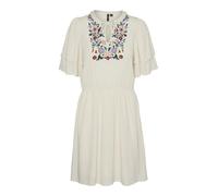 VERO MODA Robe 'Sina' bleu ciel / greige / vert foncé / bordeaux, Taille 42