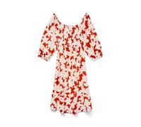 VERO MODA Robe 'VMDicthe' rouge feu / blanc cassé, Taille 38