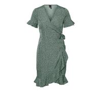 VERO MODA Vmhenna Noos Robe 2/4 à Franges, Laurel Wreath/AOP : Petits Pois, S Femme