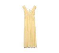 VERO MODA Robe Vmjosie SL Ankle Frill WVN GA pour Femme, Jaune pâle, L