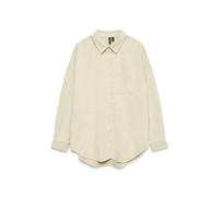 Vero Moda Sanne Courderoy Long Sleeve Shirt Beige M Femme