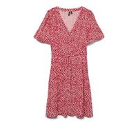VERO MODA Short Dress Vmalba SS WVN GA Noos Robe Courte, Rouge Fiery, L Femmes