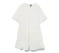 VERO MODA Short Dress Vmnatali WVN GA Robe Courte 2/4, Blanche-Neige, L Femmes