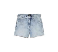 VERO MODA Short en Jean Femme avec Ourlet à Franges et Fermeture éclair