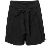 Vero Moda Short Taille Haute Noir Femme - 100% Lyocell, Coupe Décontractée, Ceinture Portefeuille L