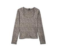 VERO MODA Square Neck Top Vmmillion Ls Haut à col carré JRS Noos, Bouleau, M Femmes