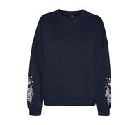 VERO MODA Sweat-shirt 'Karol' bleu marine / blanc, Taille M