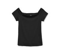 VERO MODA T-Shirt à Manches Courtes et épaules dénudées pour Femme, Design Tendance, Noir, M