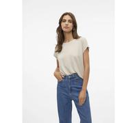 Vero Moda - Top manches courtes VMLAVA - rayures lurex doré - Oatmeal - L