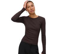 Vero Moda Femme Short Top Vmchloe Ls GA JRS Noos Haut Court, Gâteau Au Chocolat, M EU