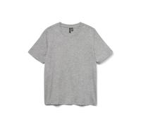 VERO MODA T-Shirt Basique pour Femme - Col Rond - Manches Courtes - Coupe Normale, Gris Clair chiné, XS