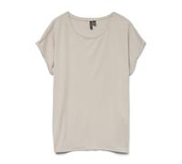 VERO MODA VMLAVA Plain SS Top Stripe GA, Oatmeal/Rayures : Lurex doré, S