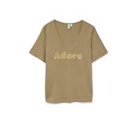 VERO MODA Vmfadora S/S T-Shirt à col en V pour Femme JRS Btq GA, Bleu Sarcelle, M