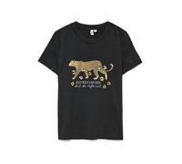 VERO MODA T-shirt 'VMFEO' sépia / cappuccino / noir / blanc, Taille XS