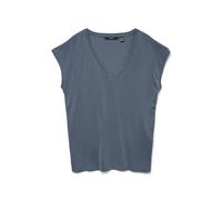 VERO MODA T-Shirt Vmfilli SS col en V pour Femme, Bleu Chine., XL