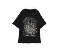 VERO MODA T-shirt 'VMLILIE HAILEY' marron / gris argenté / noir / blanc, Taille M