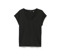 VERO MODA Neck Tee Vmluna SS T-Shirt à col en V JRS Noos, Noir, XS Femmes