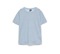 VERO MODA T-shirt 'VMPaulina' bleu marine / bleu-gris / blanc, Taille L